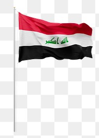 Png flag of Iraq collage element, transparent background