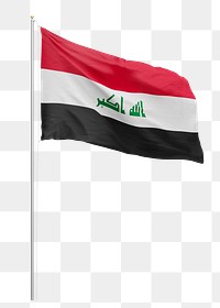 Png flag of Iraq collage element, transparent background