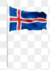 Png flag of Iceland collage element, transparent background