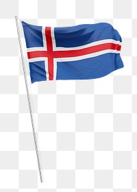 Png flag of Iceland collage element, transparent background