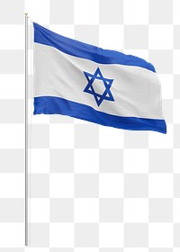 Png flag of Israel collage element, transparent background