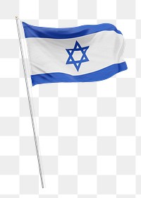 Png flag of Israel collage element, transparent background