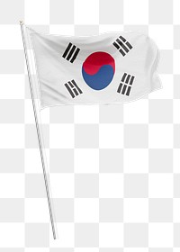 Png flag of South Korea collage element, transparent background