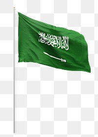 Png flag of Saudi Arabia collage element, transparent background