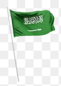 Png flag of Saudi Arabia collage element, transparent background