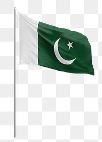 Png flag of Pakistan collage element, transparent background