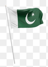 Png flag of Pakistan collage element, transparent background