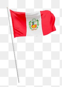 Png flag of Peru collage element, transparent background