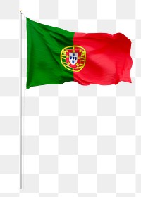 Png flag of Portugal collage element, transparent background