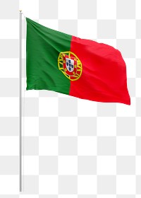 Png flag of Portugal collage element, transparent background