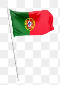 Png flag of Portugal collage element, transparent background