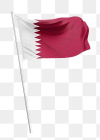 Png flag of Qatar collage element, transparent background