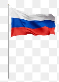 Png flag of Russia collage element, transparent background