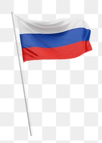 Png flag of Russia collage element, transparent background