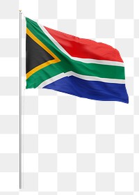 Png flag of South Africa collage element, transparent background