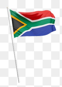 Png flag of South Africa collage element, transparent background