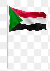 Png flag of Sudan collage element, transparent background