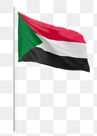 Png flag of Sudan collage element, transparent background