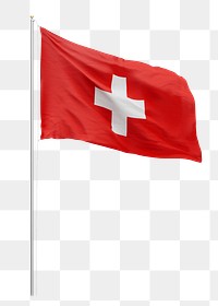 Png flag of Switzerland collage element, transparent background