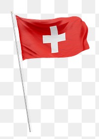 Png flag of Switzerland collage element, transparent background