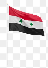 Png flag of Syria collage element, transparent background