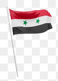 Png flag of Syria collage element, transparent background