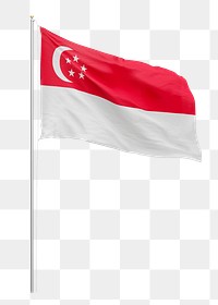 Png flag of Singapore collage element, transparent background