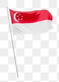 Png flag of Singapore collage element, transparent background