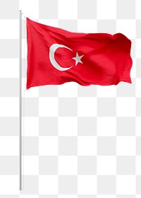 Png flag of Turkey collage element, transparent background