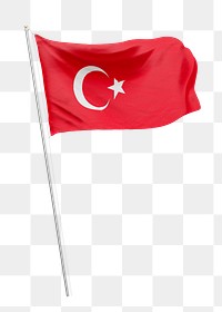 Png flag of Turkey collage element, transparent background