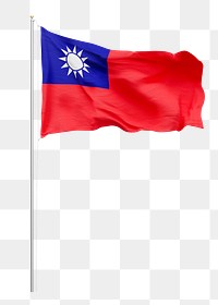 Png flag of Taiwan collage element, transparent background