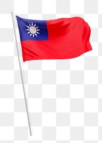 Png flag of Taiwan collage element, transparent background