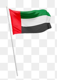 Png flag of UAE collage element, transparent background