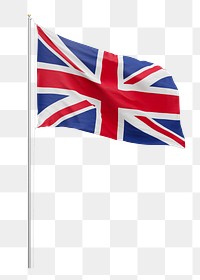 Png flag of United Kingdom collage element, transparent background