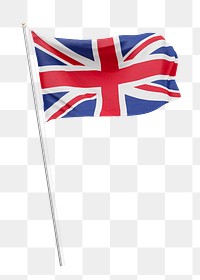 Png flag of United Kingdom collage element, transparent background