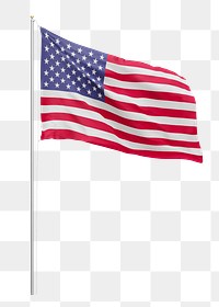 Png flag of USA collage element, transparent background