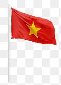 Png flag of Vietnam collage element, transparent background