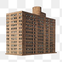 Png brick building, transparent background