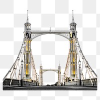 Albert bridge png London, transparent background