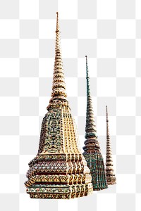 Png golden temple spires, transparent background