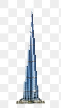 Png Dubai blue skyscraper, transparent background