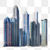 Png Dubai marina towers in UAE, transparent background