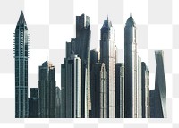 Png Dubai grey skyscrapers in UAE, transparent background