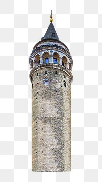 Png Galata Tower museum in Turkey, transparent background