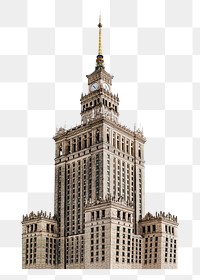 Png Palace of Culture and Science in Poland, transparent background