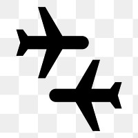 Png airplanes  icon collage element, transparent background