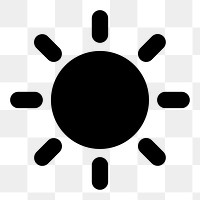 Png black sun  icon collage element, transparent background