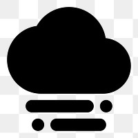 Png foggy cloud icon collage element, transparent background