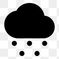 Png snowing cloud icon collage element, transparent background