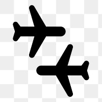 Png airplanes  icon collage element, transparent background